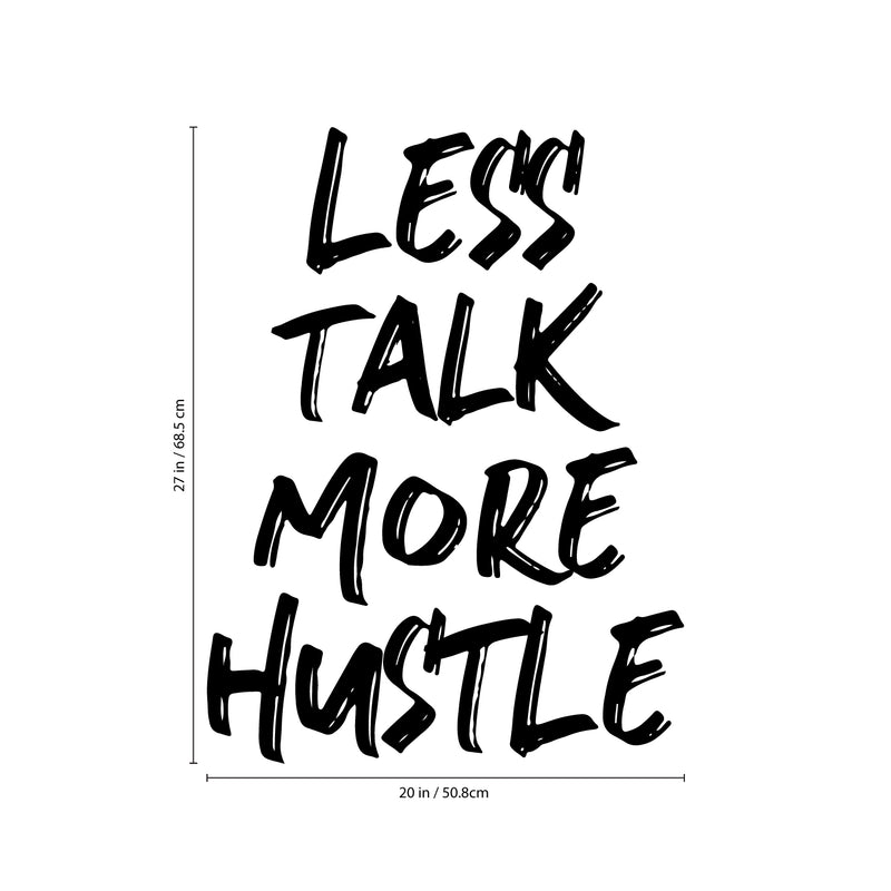 Vinyl Wall Art Decal - Less Talk More Hustle - Motivational Workout Quotes For Home Apartment Decor - Gym And Fitness Motivation Healthy Lifestyle Wall Door Decor 4