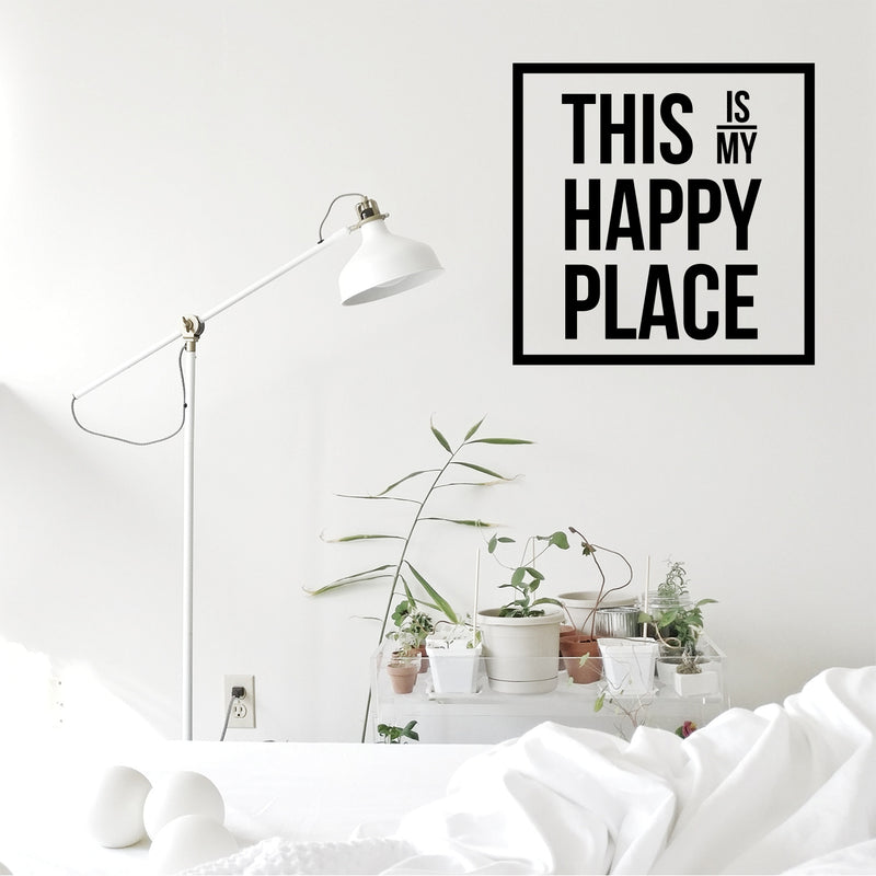 Vinyl Wall Art Decal - This is My Happy Place - 23" x 23" - Inspirational Workplace Bedroom Apartment Decor Decals - Positive Modern Indoor Outdoor Home Living Room Office Quotes 3
