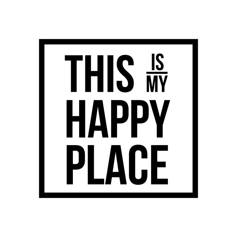 Vinyl Wall Art Decal - This is My Happy Place - 23" x 23" - Inspirational Workplace Bedroom Apartment Decor Decals - Positive Modern Indoor Outdoor Home Living Room Office Quotes 1