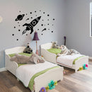 Vinyl Wall Art Decal - Outer Space Set - - Cool Rocket Ship Stars Planet Kids Children Decor For Home Bedroom Playroom Wall Door - Unisex Apartment Nursery School Daycare Decor 2