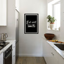 Vinyl Art Wall Decal - Eat Well - Modern Cursive Fork Knife Food Dining Room Kitchen Quotes - Positive Home Workplace Cafe Restaurant Eatery Decals 2