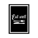 Vinyl Art Wall Decal - Eat Well - 30" x 21" - Modern Cursive Lettering Fork Knife Food Dining Room Kitchen Household Quotes - Positive Home Workplace Cafe Restaurant Eatery Decals 4