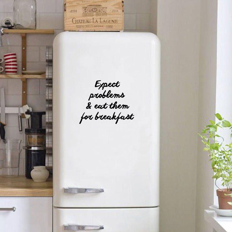 Vinyl Wall Art Decal - Expect Problems and Eat Them for Breakfast - 17.5" x 22" - Motivational Life Quote for Home Bedroom Living Room Work Office - Modern Quotes for Apartment Workplace Decor 2