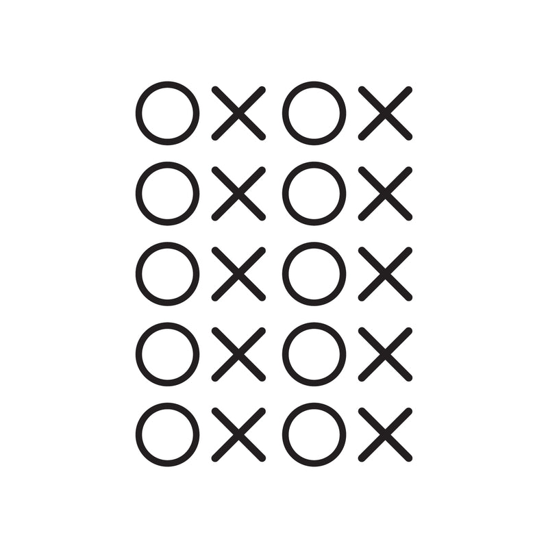 Set of 20 Vinyl Wall Art Decals - XOXO’s - 28" x 22" - Trendy Tic Tac Toe Pattern Home Living Room Workplace Decor - Modern Apartment Bedroom Office Work Peel and Stick Decals (28" x 22"; Black) 1