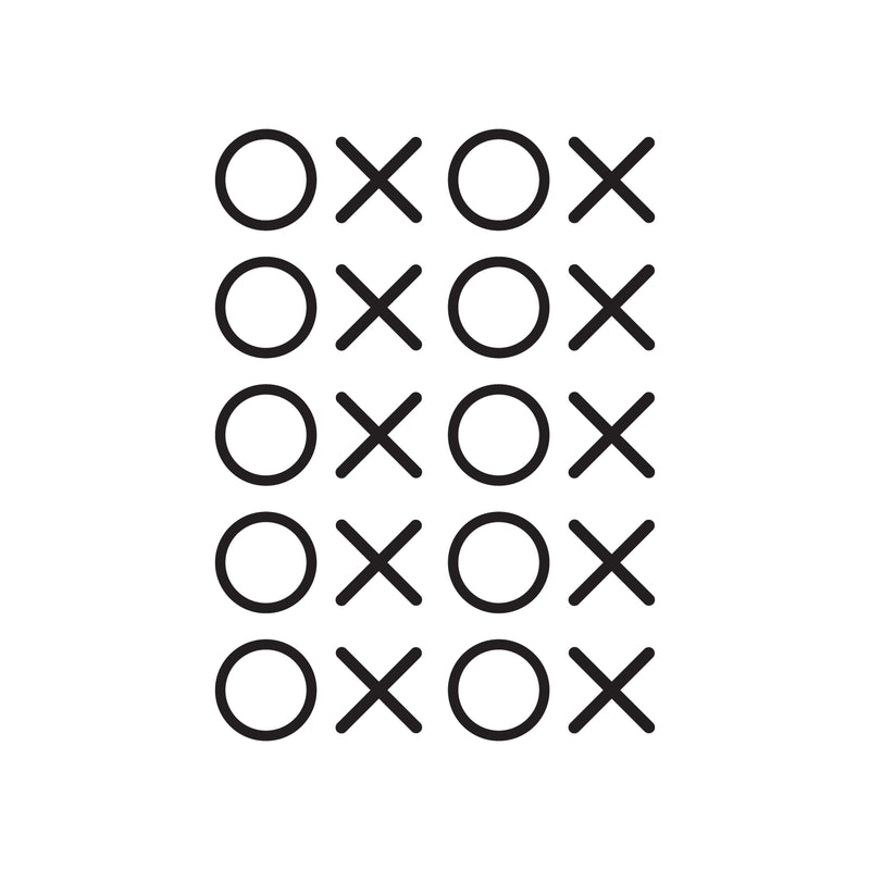 Set of 20 Vinyl Wall Art Decals - XOXO’s - 28" x 22" - Trendy Tic Tac Toe Pattern Home Living Room Workplace Decor - Modern Apartment Bedroom Office Work Peel and Stick Decals (28" x 22"; Black) 1