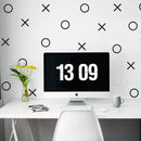 Set of 20 Vinyl Wall Art Decals - XOXO’s - 28" x 22" - Trendy Tic Tac Toe Pattern Home Living Room Workplace Decor - Modern Apartment Bedroom Office Work Peel and Stick Decals (28" x 22"; Black) 4