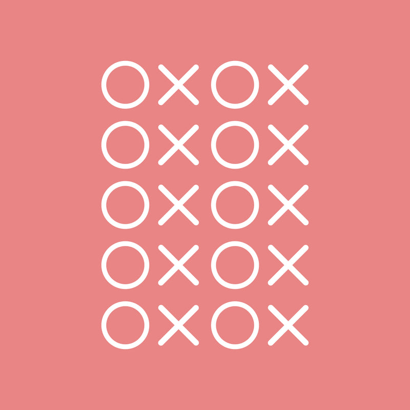 Set of 20 Vinyl Wall Art Decals - XOXO’s - 28" x 22" - Trendy Tic Tac Toe Pattern Home Living Room Workplace Decor - Modern Apartment Bedroom Office Work Peel and Stick Decals (28" x 22"; White) 4