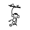 Vinyl Wall Art Decal - Cute Monkey On A Branch - Fun Decor For Light Switch Kids Boy Girl Bedroom Decor for Light Switch - Laptop Computer Peel And Stick Sticker Designs 1