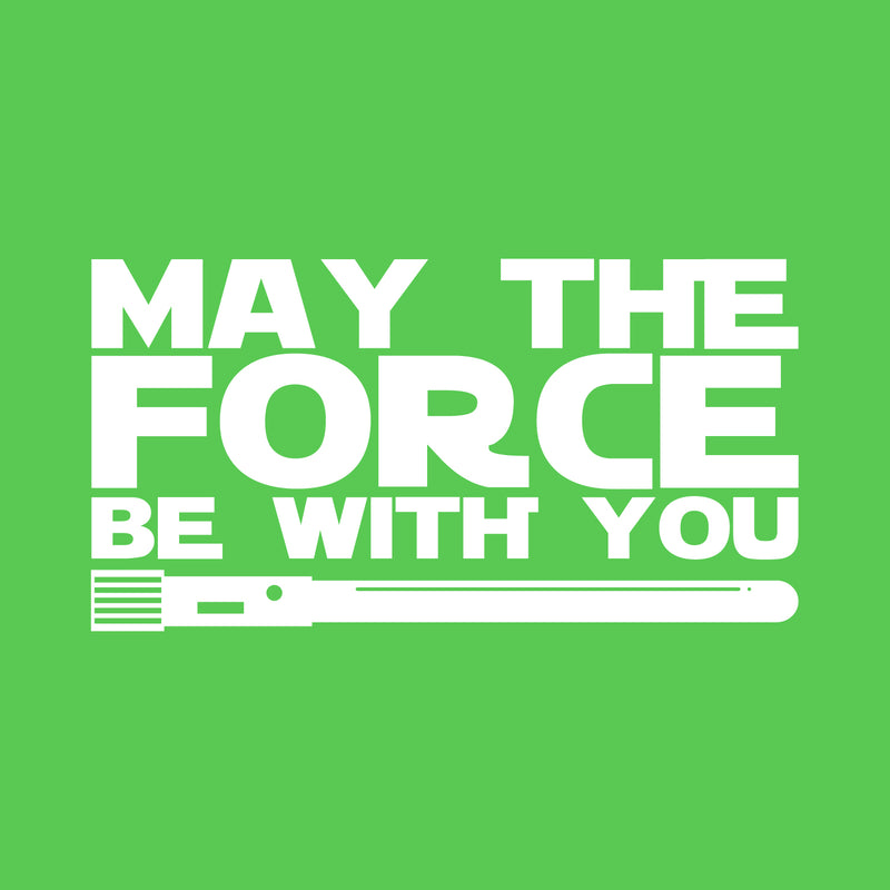 Vinyl Wall Art Decals - May The Force Be with You - 12" x 23" - Star Wars Inspired Modern Decals for Home Bedroom Living Room Apartment - Kids Teens Adults Office Work Decorations (12" x 23"; White) 1