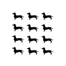 Set of 12 Vinyl Wall Art Decals - Dachshund Dogs - 3.Each - Fun Trendy Wiener Dog Decor for Home Apartment Bedroom Living Room - Cool Indoor Outdoor Teens Kids Theme (3.Each; White) 1