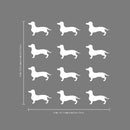 Set of 12 Vinyl Wall Art Decals - Dachshund Dogs - 3.5" x 6" Each - Fun Trendy Wiener Dog Decor for Home Apartment Bedroom Living Room - Cool Indoor Outdoor Teens Kids Theme (3.5" x 6" Each; White) 4