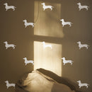 Set of 12 Vinyl Wall Art Decals - Dachshund Dogs - 3.5" x 6" Each - Fun Trendy Wiener Dog Decor for Home Apartment Bedroom Living Room - Cool Indoor Outdoor Teens Kids Theme (3.5" x 6" Each; White) 2