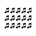 Set of 15 Vinyl Wall Art Decals - Musical Notes - Each - Cool Modern Music Lovers Home Living Room Bedroom Stickers - Trendy Office Business Workplace Decorations (Each; Black) 1