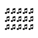Set of 15 Vinyl Wall Art Decals - Musical Notes - Each - Cool Modern Music Lovers Home Living Room Bedroom Stickers - Trendy Office Business Workplace Decorations (Each; Black) 1