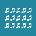 Set of 15 Vinyl Wall Art Decals - Musical Notes - 5" x 4" Each - Cool Modern Music Lovers Home Living Room Bedroom Stickers - Trendy Office Business Workplace Decorations (5" x 4" Each; White) 1