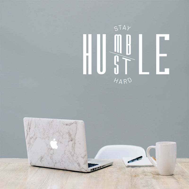 Vinyl Wall Art Decal - Stay Humble Hustle Hard - 16" x 23" - Modern Motivational Home Bedroom Apartment Decor - Inspirational Indoor Outdoor Living Room Office Work Quotes 3