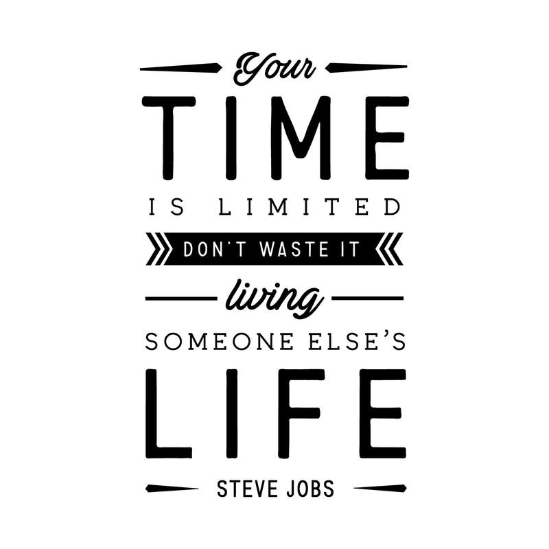 Vinyl Wall Art Decal - Your Time is Limited Don’t Waste It - 22.5" x 14" - Steve Jobs Motivational Quote for Home Bedroom Apartment Living Room Decor - Inspirational Workplace Office Work Quotes 1