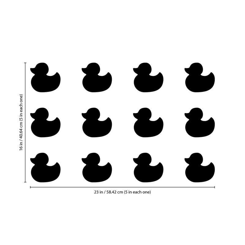 Set of 12 Vinyl Wall Art Decal - Little Ducks - Each - Cute Fun Home Indoor Outdoor Bedroom Living Room Apartment Nursery - Shower Bath Time Nursery Playroom Decor (Each; Black) 4