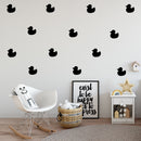 Set of 12 Vinyl Wall Art Decal - Little Ducks - 5" x 5" Each - Cute Fun Home Indoor Outdoor Bedroom Living Room Apartment Nursery - Shower Bath Time Nursery Playroom Decor (5" x 5" Each; Black) 3