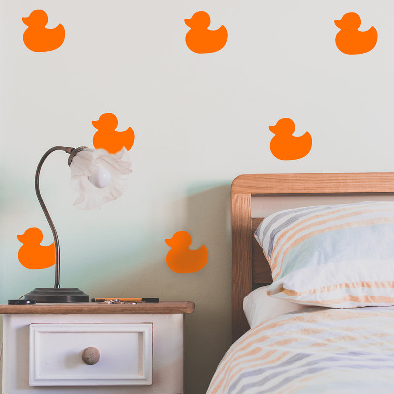 Set of 12 Vinyl Wall Art Decal - Little Ducks - Each - Cute Fun Home Indoor Outdoor Bedroom Living Room Apartment Nursery - Shower Bath Time Nursery Playroom Decor (Each; Black) 5