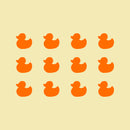 Set of 12 Vinyl Wall Art Decal - Little Ducks - 5" x 5" Each - Cute Fun Home Indoor Outdoor Bedroom Living Room Apartment Nursery - Shower Bath Time Nursery Playroom Decor (5" x 5" Each; Orange) 2