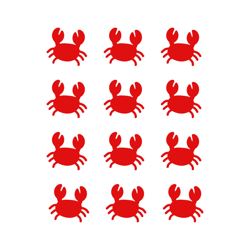 Set of 12 Vinyl Wall Art Decal - Little Crabs - Each - Cute Fun Home Indoor Outdoor Bedroom Living Room Apartment Nursery - Playful Shower Bath Time Nursery Playroom Decor 1