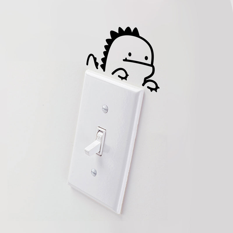 Vinyl Wall Art Decal - Little Dinosaur - 2.5" x 3.5" - Cute Animal Decor for Light Switch Window Mirror Luggage Car Bumper Laptop Computer Home Bedroom Living Room Nursery Playroom Designs 2