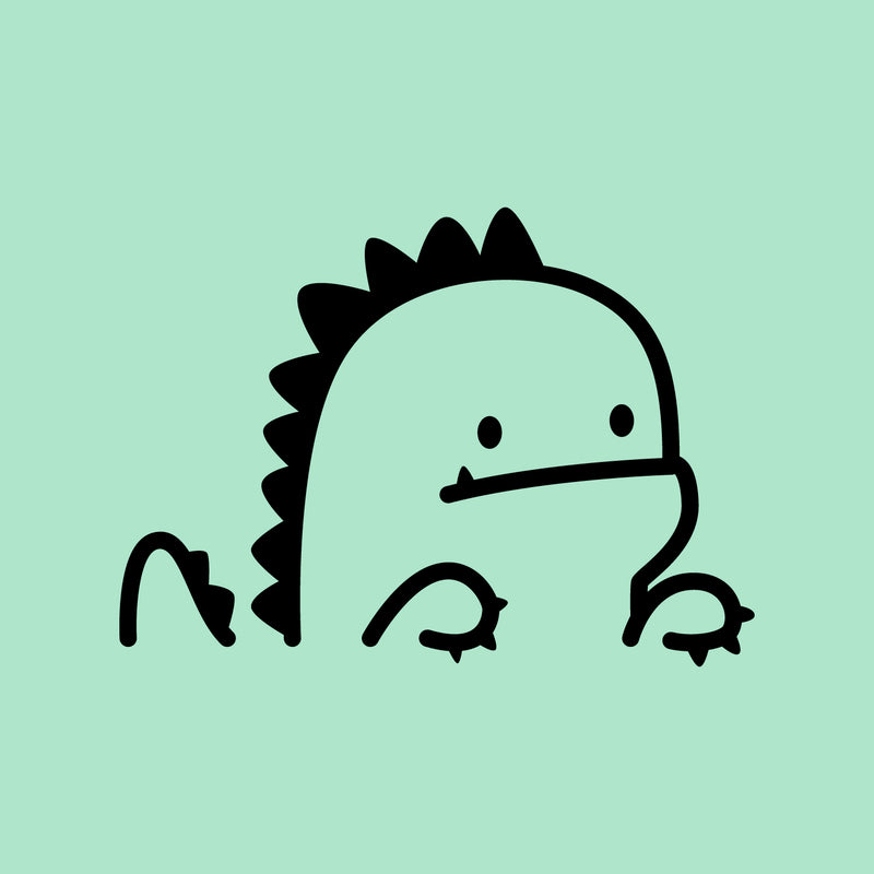 Vinyl Wall Art Decal - Little Dinosaur - 2. - Cute Animal Decor For Light Switch Window Mirror Luggage Car Bumper Laptop Computer Home Bedroom Living Room Nursery Playroom Designs 1