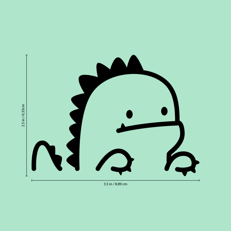Vinyl Wall Art Decal - Little Dinosaur - 2. - Cute Animal Decor For Light Switch Window Mirror Luggage Car Bumper Laptop Computer Home Bedroom Living Room Nursery Playroom Designs 5