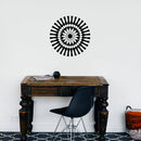 Vinyl Wall Art Decal - Abstract Sunflower Figure - Modern Home Bedroom Apartment Workplace Optical Illusion - Cool Living Room Door Office Work Door Window Decoration (23" x 23"; Blue) 5