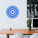 Vinyl Wall Art Decal - Abstract Sunflower Figure - 23" x 23" - Modern Home Bedroom Apartment Workplace Optical Illusion - Cool Living Room Door Office Work Door Window Decoration (23" x 23"; Blue) 3