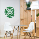 Vinyl Wall Art Decal - Abstract Sunflower Figure - 23" x 23" - Modern Home Bedroom Apartment Workplace Optical Illusion - Cool Living Room Door Office Work Door Window Decoration (23" x 23"; Green) 2