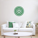 Vinyl Wall Art Decal - Abstract Sunflower Figure - 23" x 23" - Modern Home Bedroom Apartment Workplace Optical Illusion - Cool Living Room Door Office Work Door Window Decoration (23" x 23"; Green) 3