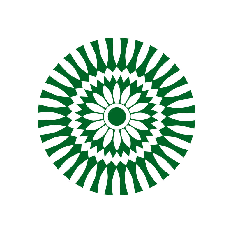 Vinyl Wall Art Decal - Abstract Sunflower Figure - 23" x 23" - Modern Home Bedroom Apartment Workplace Optical Illusion - Cool Living Room Door Office Work Door Window Decoration (23" x 23"; Green) 4