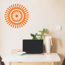 Vinyl Wall Art Decal - Abstract Sunflower Figure - 23" x 23" - Modern Home Bedroom Apartment Workplace Optical Illusion - Cool Living Room Door Office Work Door Window Decoration (23" x 23"; Orange) 2