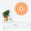 Vinyl Wall Art Decal - Abstract Sunflower Figure - 23" x 23" - Modern Home Bedroom Apartment Workplace Optical Illusion - Cool Living Room Door Office Work Door Window Decoration (23" x 23"; Orange) 3