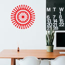 Vinyl Wall Art Decal - Abstract Sunflower Figure - 23" x 23" - Modern Home Bedroom Apartment Workplace Optical Illusion - Cool Living Room Door Office Work Door Window Decoration (23" x 23"; Red) 2