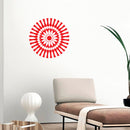 Vinyl Wall Art Decal - Abstract Sunflower Figure - 23" x 23" - Modern Home Bedroom Apartment Workplace Optical Illusion - Cool Living Room Door Office Work Door Window Decoration (23" x 23"; Red) 3