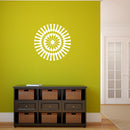 Vinyl Wall Art Decal - Abstract Sunflower Figure - 23" x 23" - Modern Home Bedroom Apartment Workplace Optical Illusion - Cool Living Room Door Office Work Door Window Decoration (23" x 23"; White) 2