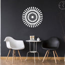 Vinyl Wall Art Decal - Abstract Sunflower Figure - 23" x 23" - Modern Home Bedroom Apartment Workplace Optical Illusion - Cool Living Room Door Office Work Door Window Decoration (23" x 23"; White) 3