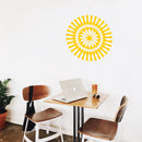 Vinyl Wall Art Decal - Abstract Sunflower Figure - 23" x 23" - Modern Home Bedroom Apartment Workplace Optical Illusion - Cool Living Room Door Office Work Door Window Decoration (23" x 23"; Yellow) 2