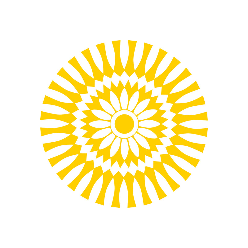 Vinyl Wall Art Decal - Abstract Sunflower Figure - 23" x 23" - Modern Home Bedroom Apartment Workplace Optical Illusion - Cool Living Room Door Office Work Door Window Decoration (23" x 23"; Yellow) 1