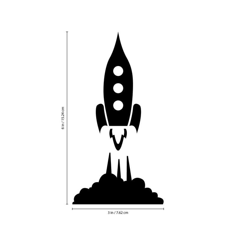 Vinyl Wall Art Decal - Little Rocket Ship - Cool Decor For Light Switch Window Mirror Luggage Car Bumper Laptop Computer Home Bedroom Living Room Nursery Playroom Designs 4