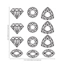 Set of 12 Vinyl Wall Art Decals - Jewels - from Each - Modern Home Bedroom Living Room Apartment Nursery Playroom - Girly Toddler Teens Women’s Indoor Outdoor Decor (from Each; Black) 4