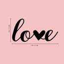 Valentines Day Vinyl Wall Art Decal - Love - 10" x 20" - Modern Love Heart Trendy Home Living Room Bedroom Sticker - Cute Indoor Outdoor Quote for Office Workplace Apartment Decor (10" x 20"; Black) 1