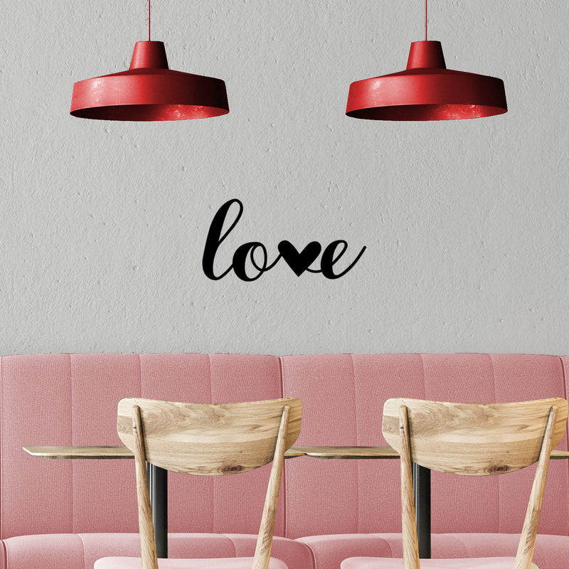 Valentines Day Vinyl Wall Art Decal - Love - 10" x 20" - Modern Love Heart Trendy Home Living Room Bedroom Sticker - Cute Indoor Outdoor Quote for Office Workplace Apartment Decor (10" x 20"; Black) 2