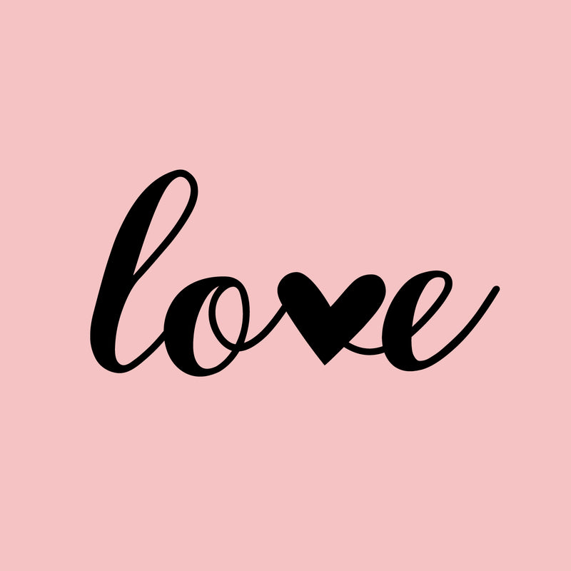 Valentines Day Vinyl Wall Art Decal - Love - 10" x 20" - Modern Love Heart Trendy Home Living Room Bedroom Sticker - Cute Indoor Outdoor Quote for Office Workplace Apartment Decor (10" x 20"; Black) 4