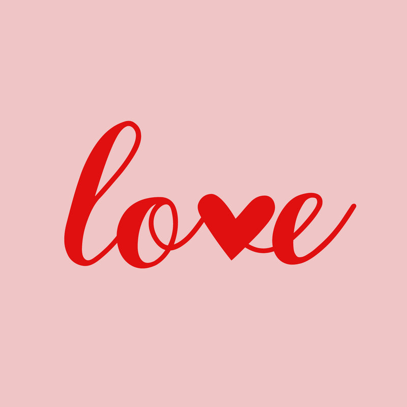 Valentines Day Vinyl Wall Art Decal - Love - 10" x 20" - Modern Love Heart Trendy Home Living Room Bedroom Sticker - Cute Indoor Outdoor Quote for Office Workplace Apartment Decor (10" x 20"; Red) 1