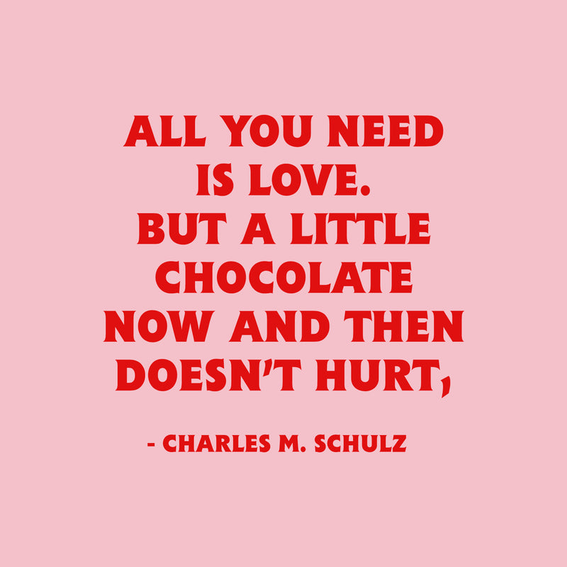 Valentines Day Vinyl Wall Art Decal - All You Need is Love But A Little Chocolate Now and Then - 14" x 23" - Charles M Schulz Valentine’s Home Bedroom Living Room Apartment Decor (19" x 20"; Red) 1