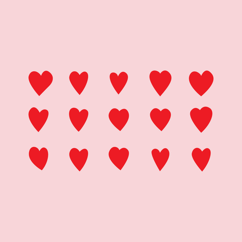 Valentines Day Set of 15 Vinyl Wall Art Decals - Hearts - 4" x 3" Each - Cute Love Office Workplace Indoor Outdoor Decor - Cute Love Home Bedroom Living Room Apartment Nursery Playroom Stickers 1